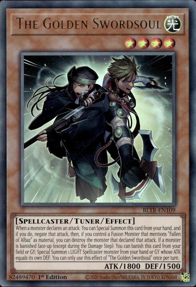 The Golden Swordsoul BLTR-EN109 card from Battles of Legend: Terminal Revenge