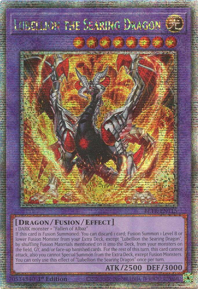 Lubellion the Searing Dragon (Quarter Century Secret Rare) BLTR-EN115 card from Battles of Legend: Terminal Revenge