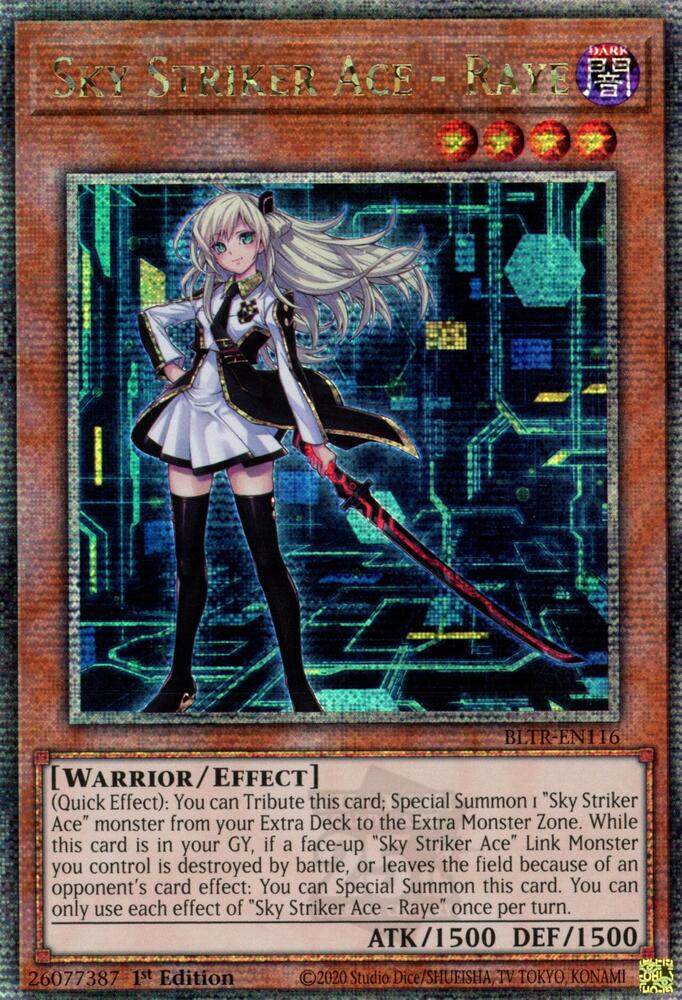 Sky Striker Ace - Raye (Alternate Art) (Quarter Century Secret Rare) BLTR-EN116 card from Battles of Legend: Terminal Revenge
