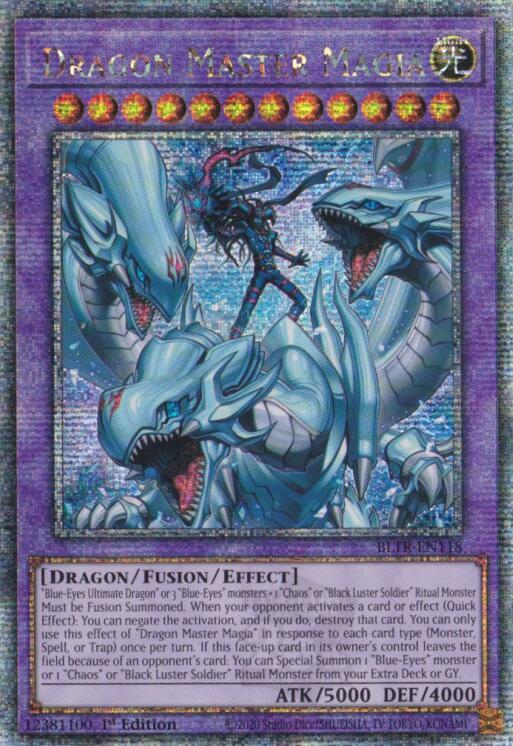 Dragon Master Magia (Quarter Century Secret Rare) BLTR-EN118 card from Battles of Legend: Terminal Revenge