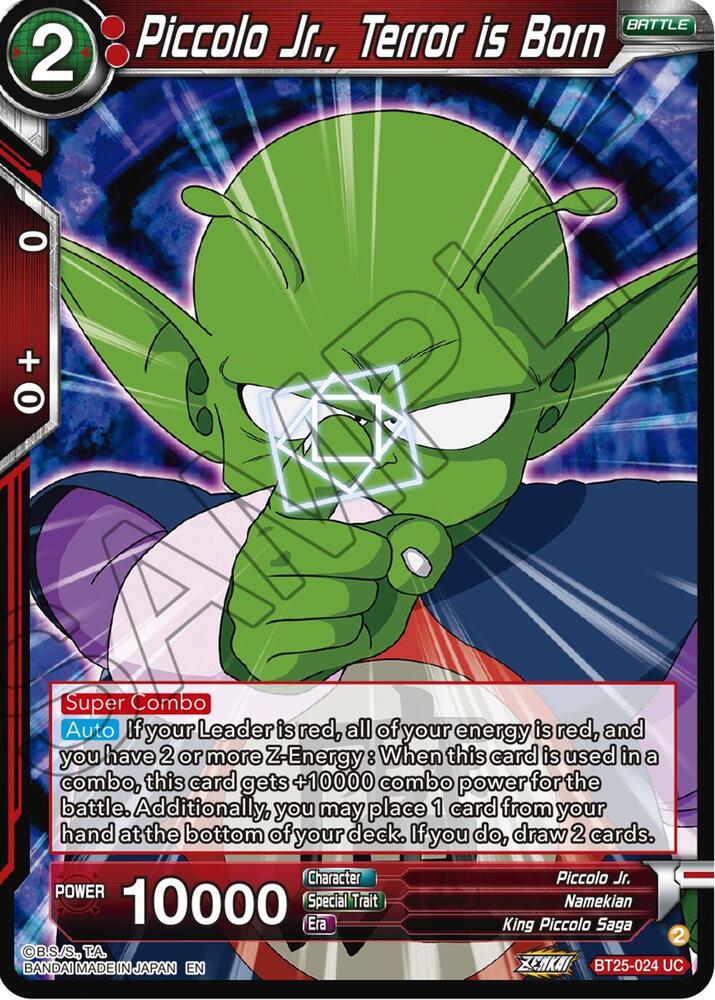 Piccolo Jr., Terror is Born BT25-024 card from Legend of the Dragon Balls