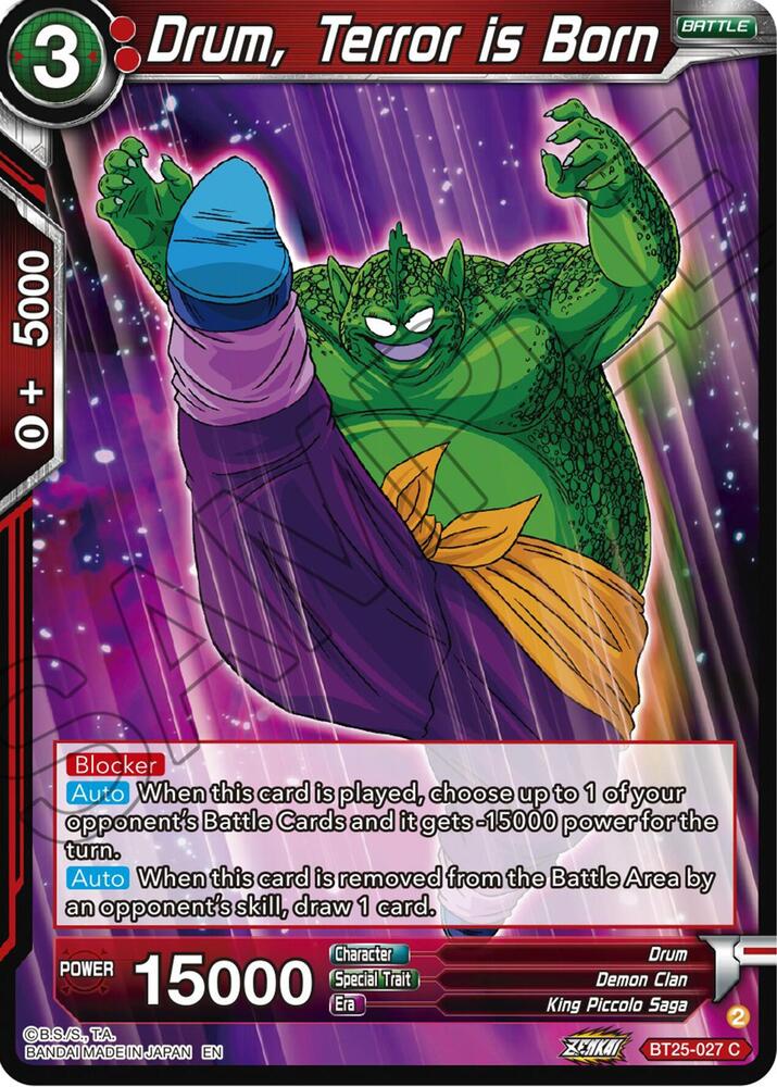 Drum, Terror is Born BT25-027 card from Legend of the Dragon Balls