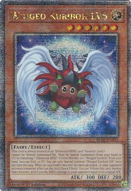 Winged Kuriboh LV6 (Quarter Century Secret Rare) BLTR-EN001 card from Battles of Legend: Terminal Revenge