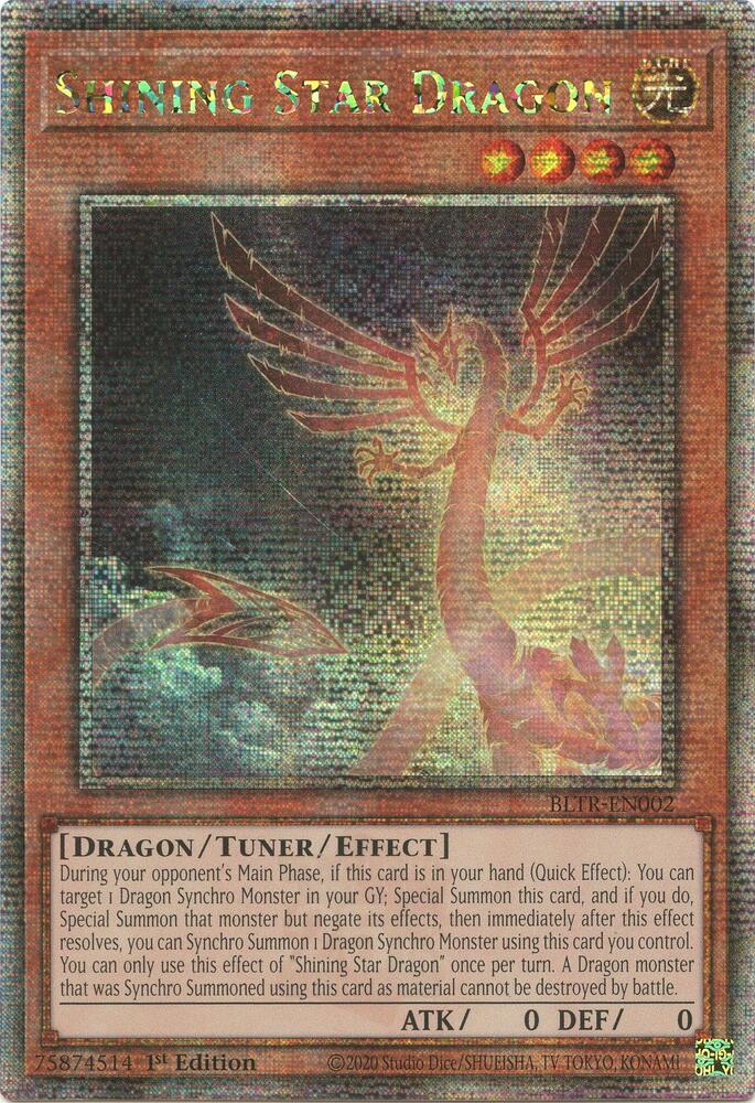 Shining Star Dragon (Quarter Century Secret Rare) BLTR-EN002 card from Battles of Legend: Terminal Revenge