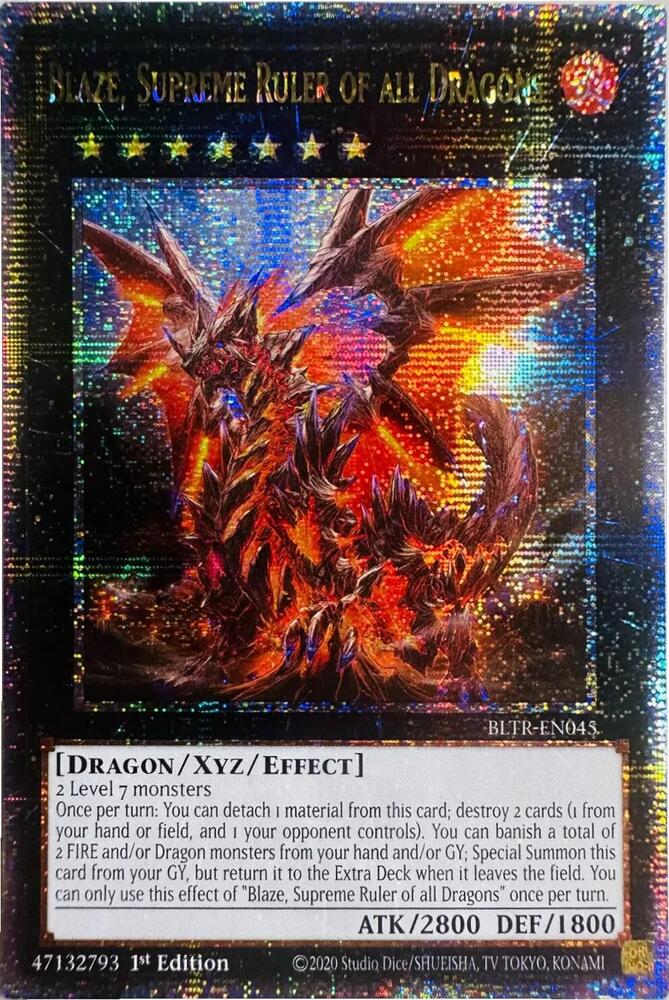 Blaze, Supreme Ruler of all Dragons (Quarter Century Secret Rare) BLTR-EN045 card from Battles of Legend: Terminal Revenge