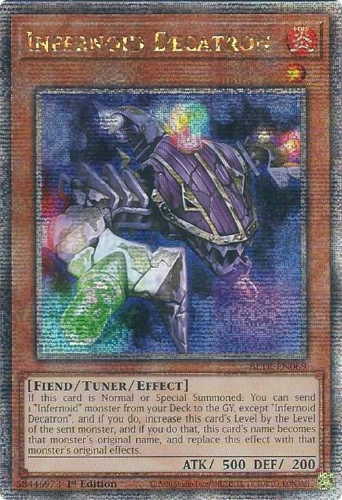 Infernoid Decatron (Quarter Century Secret Rare) BLTR-EN069 card from Battles of Legend: Terminal Revenge