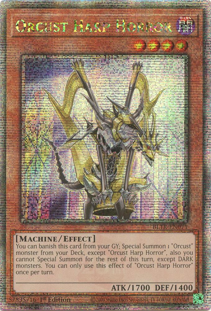 Orcust Harp Horror (Quarter Century Secret Rare) BLTR-EN071 card from Battles of Legend: Terminal Revenge