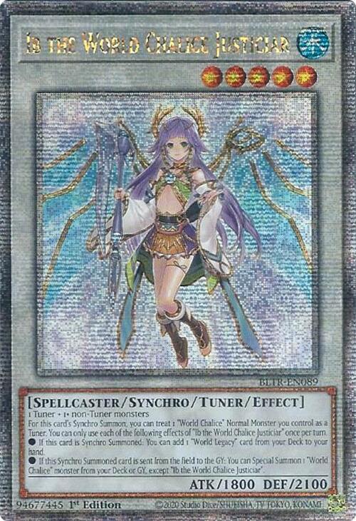 Ib the World Chalice Justiciar (Quarter Century Secret Rare) BLTR-EN089 card from Battles of Legend: Terminal Revenge