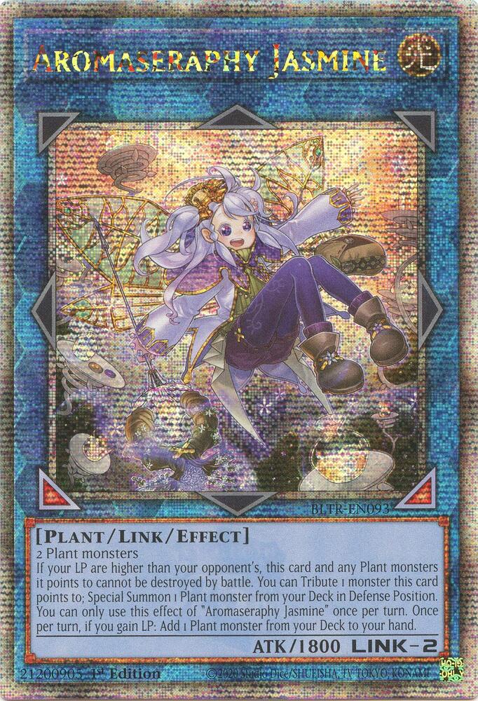 Aromaseraphy Jasmine (Quarter Century Secret Rare) BLTR-EN093 card from Battles of Legend: Terminal Revenge