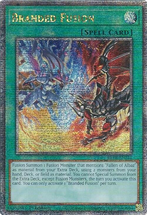 Branded Fusion (Quarter Century Secret Rare) BLTR-EN111 card from Battles of Legend: Terminal Revenge