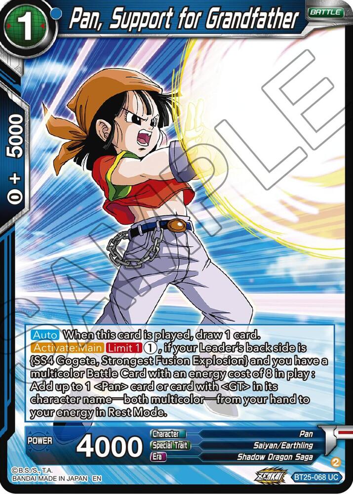 Pan, Support for Grandfather BT25-068 card from Legend of the Dragon Balls