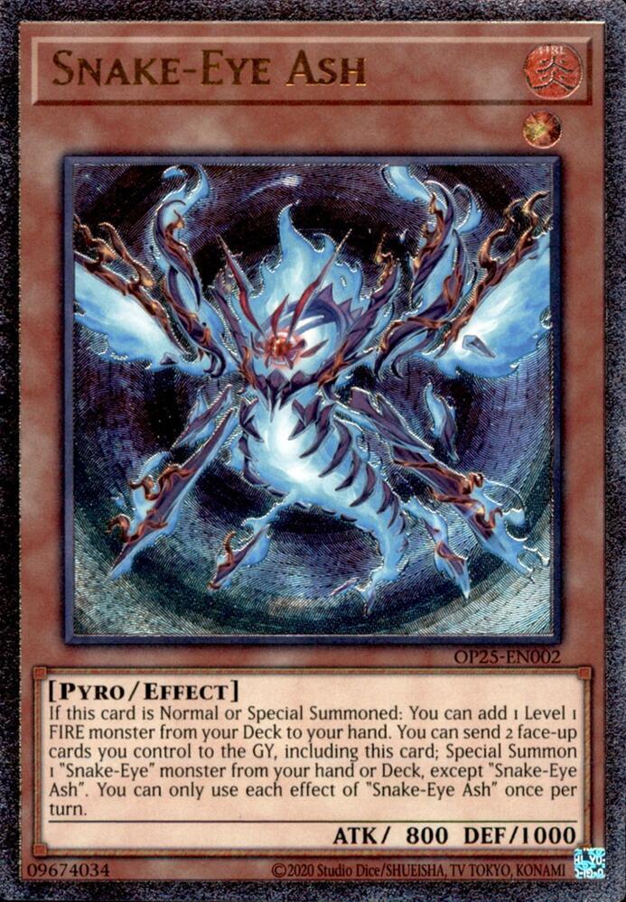 Snake-Eye Ash (UTR) OP25-EN002 card from OTS Tournament Pack 25