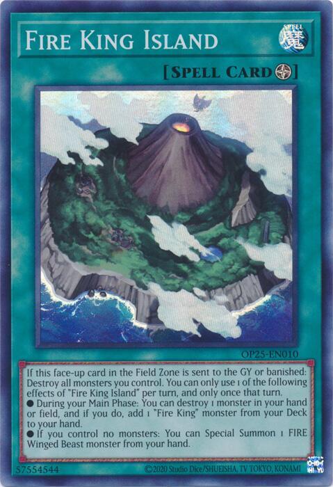 Fire King Island OP25-EN010 card from OTS Tournament Pack 25
