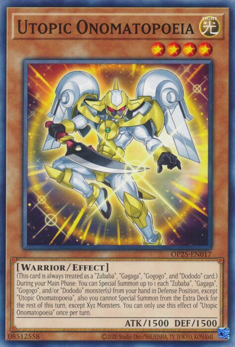 Utopic Onomatopoeia OP25-EN017 card from OTS Tournament Pack 25