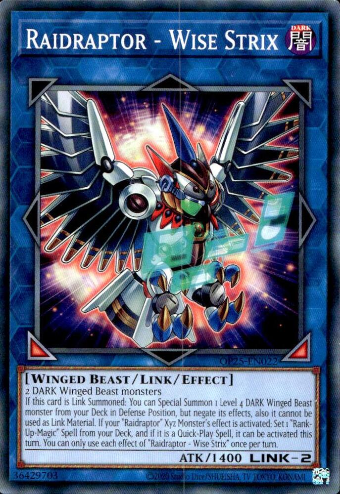 Raidraptor - Wise Strix OP25-EN022 card from OTS Tournament Pack 25
