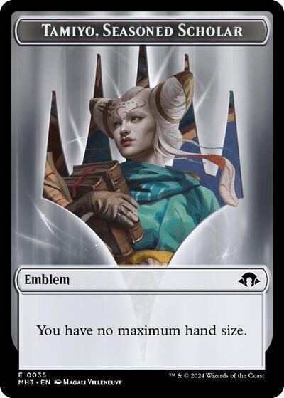 Emblem - Tamiyo, Seasoned Scholar 35 card from Modern Horizons 3