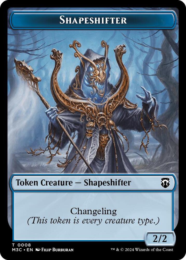 Shapeshifter (0008) (Ripple Foil) // Dragon Double-Sided Token 8 // 12 card from Commander: Modern Horizons 3