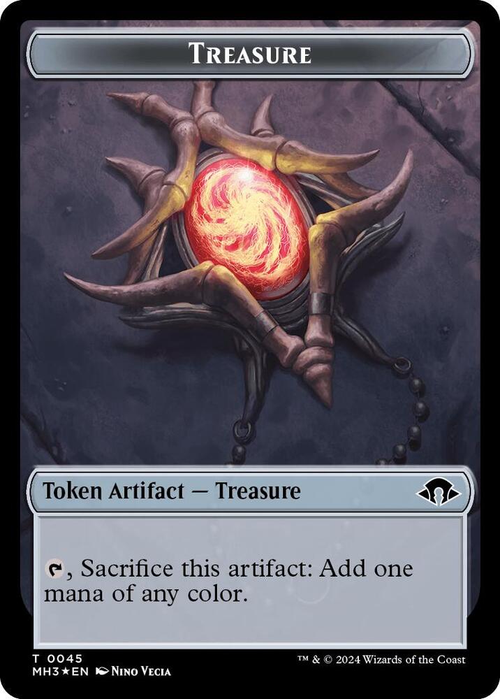 Treasure (Ripple Foil)  // Copy Double-Sided Token 45 // 1 card from Modern Horizons 3