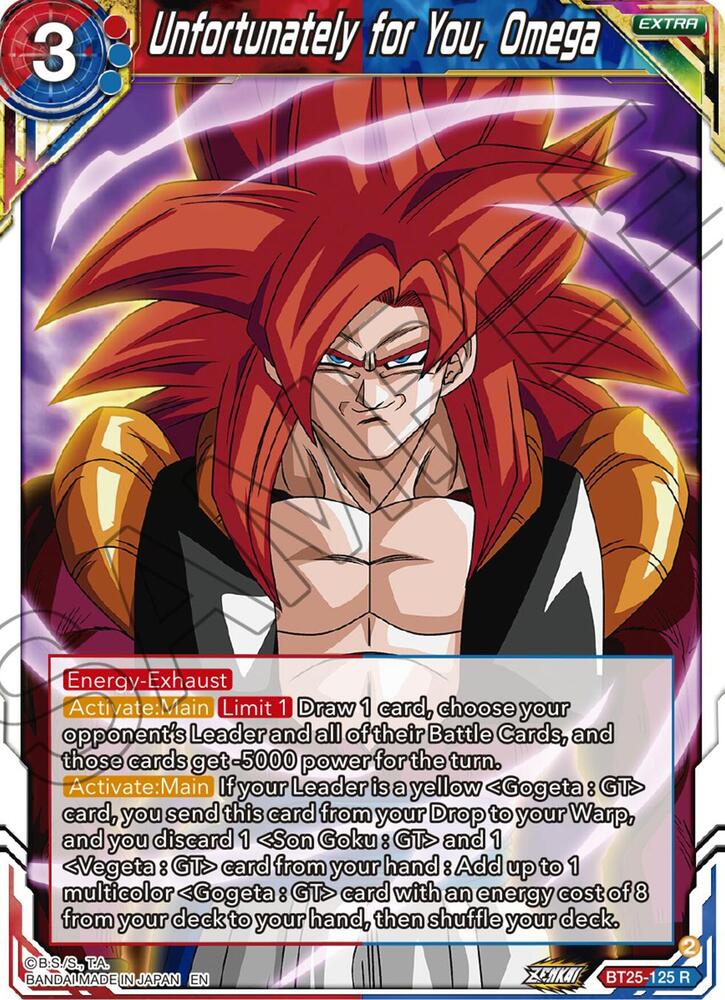 Unfortunately for You, Omega BT25-125 card from Legend of the Dragon Balls