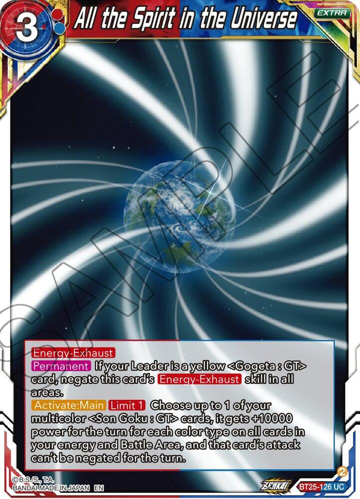 All the Spirit in the Universe BT25-126 card from Legend of the Dragon Balls
