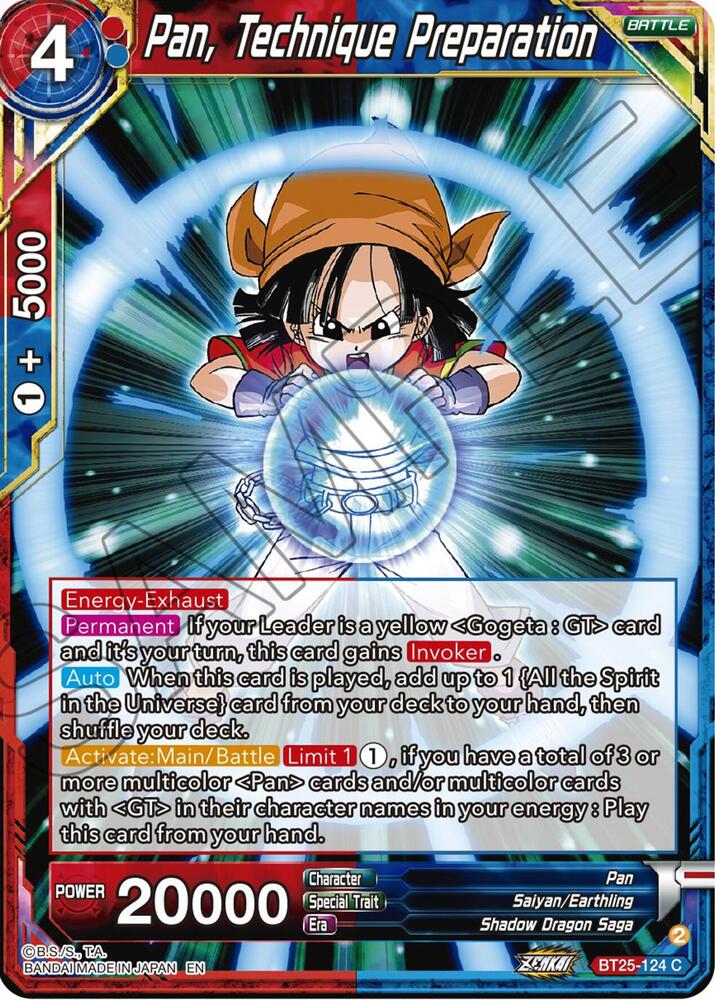Pan, Technique Preparation BT25-124 card from Legend of the Dragon Balls