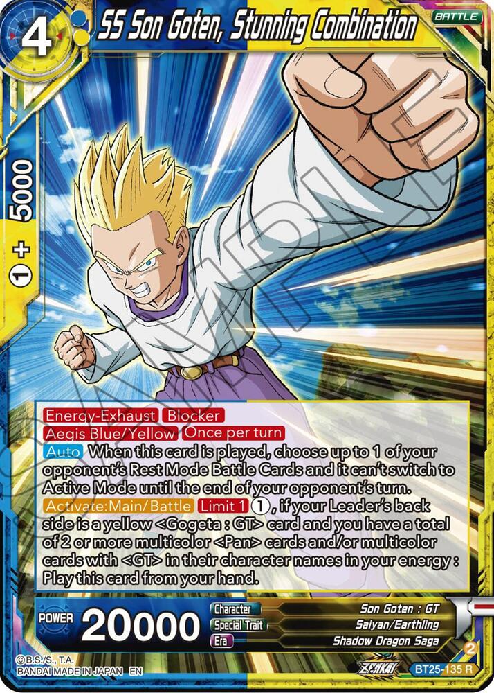 SS Son Goten, Stunning Combination BT25-135 card from Legend of the Dragon Balls
