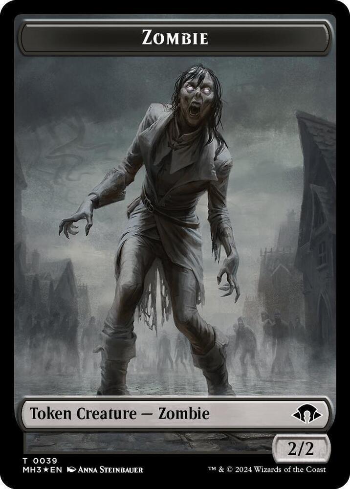 Zombie (Ripple Foil) // Insect Double-Sided Token 39 // 27 card from Modern Horizons 3