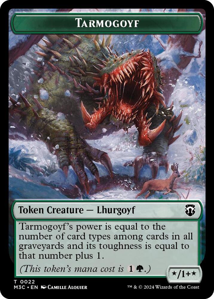 Tarmogoyf (Ripple Foil) // Saproling Double-Sided Token 22 // 21 card from Commander: Modern Horizons 3