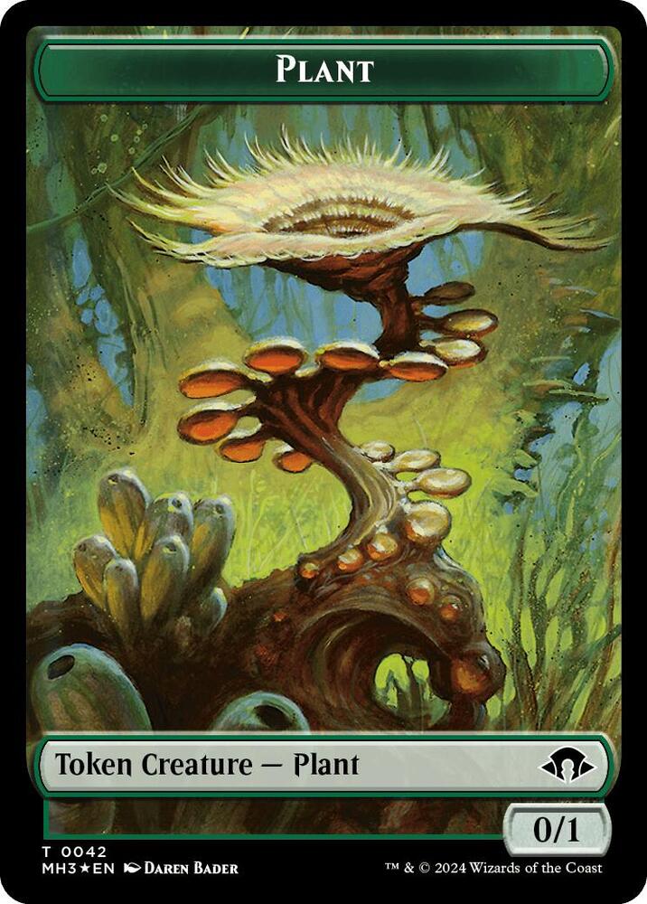 Plant (Ripple Foil) // Zombie  Double-Sided Token 42 // 21 card from Modern Horizons 3