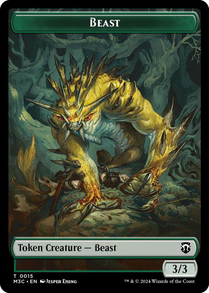Beast (0015) (Ripple Foil) // Insect Double-Sided Token 15 // 25 card from Commander: Modern Horizons 3