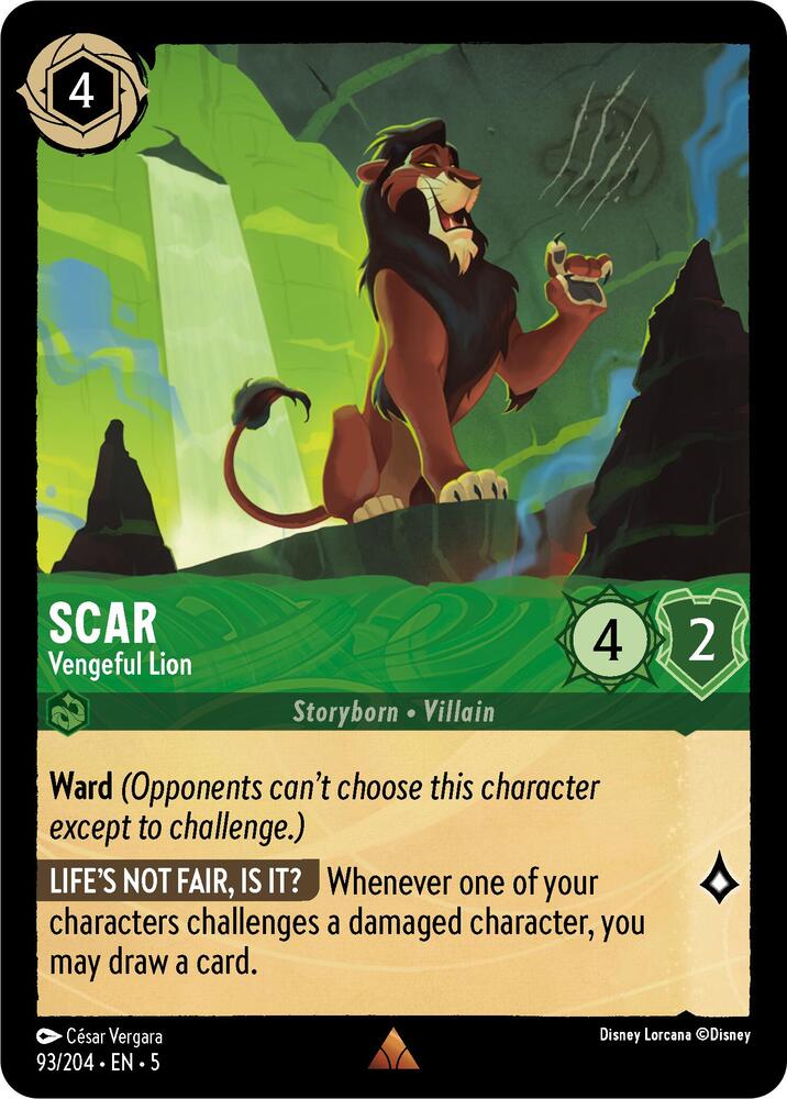 Scar - Vengeful Lion 93/204 card from Shimmering Skies