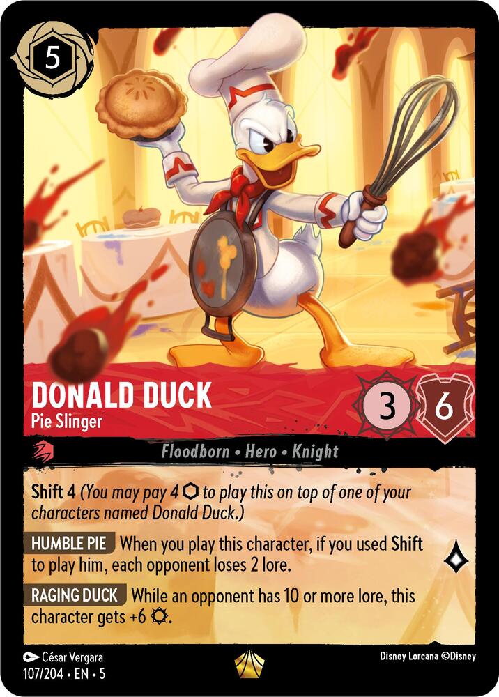 Donald Duck - Pie Slinger 107/204 card from Shimmering Skies