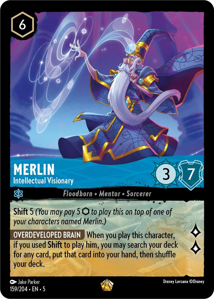Merlin - Intellectual Visionary 159/204 card from Shimmering Skies