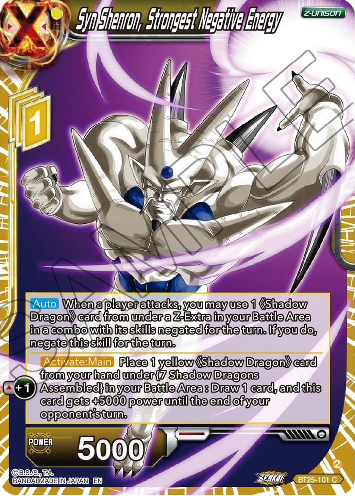 Syn Shenron, Strongest Negative Energy BT25-101 card from Legend of the Dragon Balls