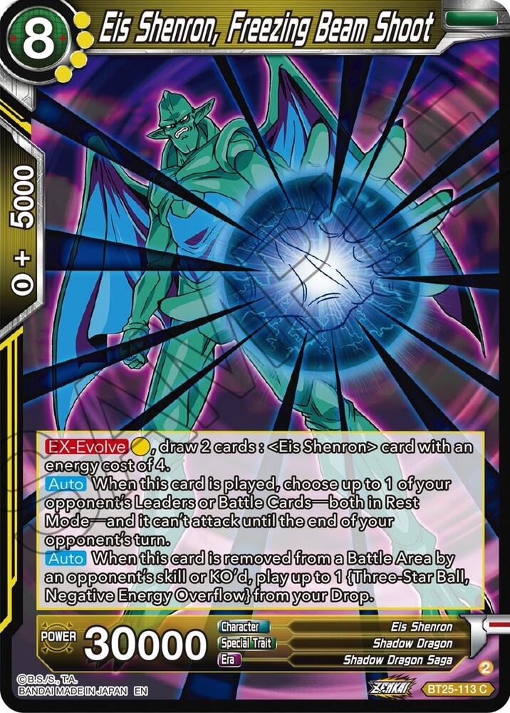 Eis Shenron, Freezing Beam Shoot BT25-113 card from Legend of the Dragon Balls