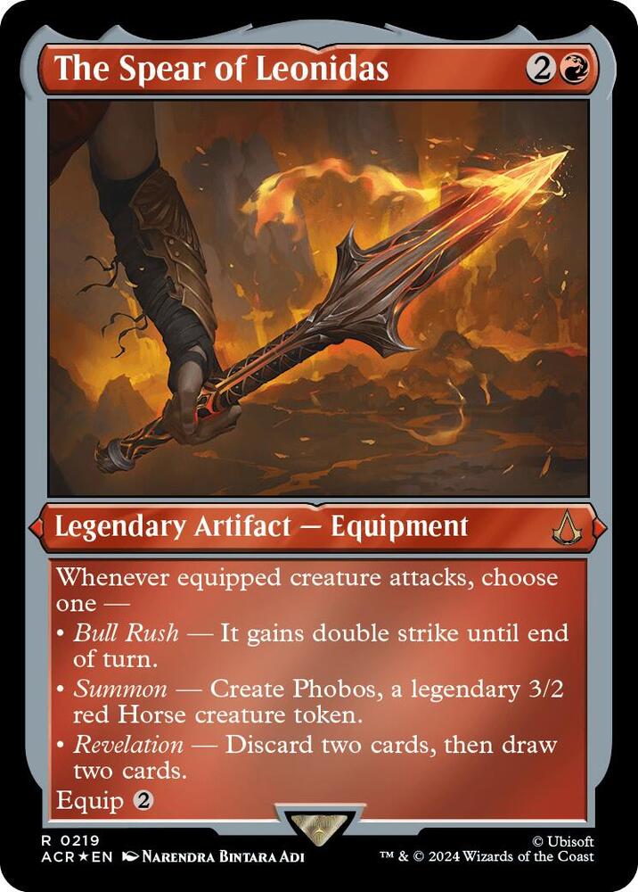 The Spear of Leonidas (Foil Etched) 219 card from Universes Beyond: Assassin's Creed