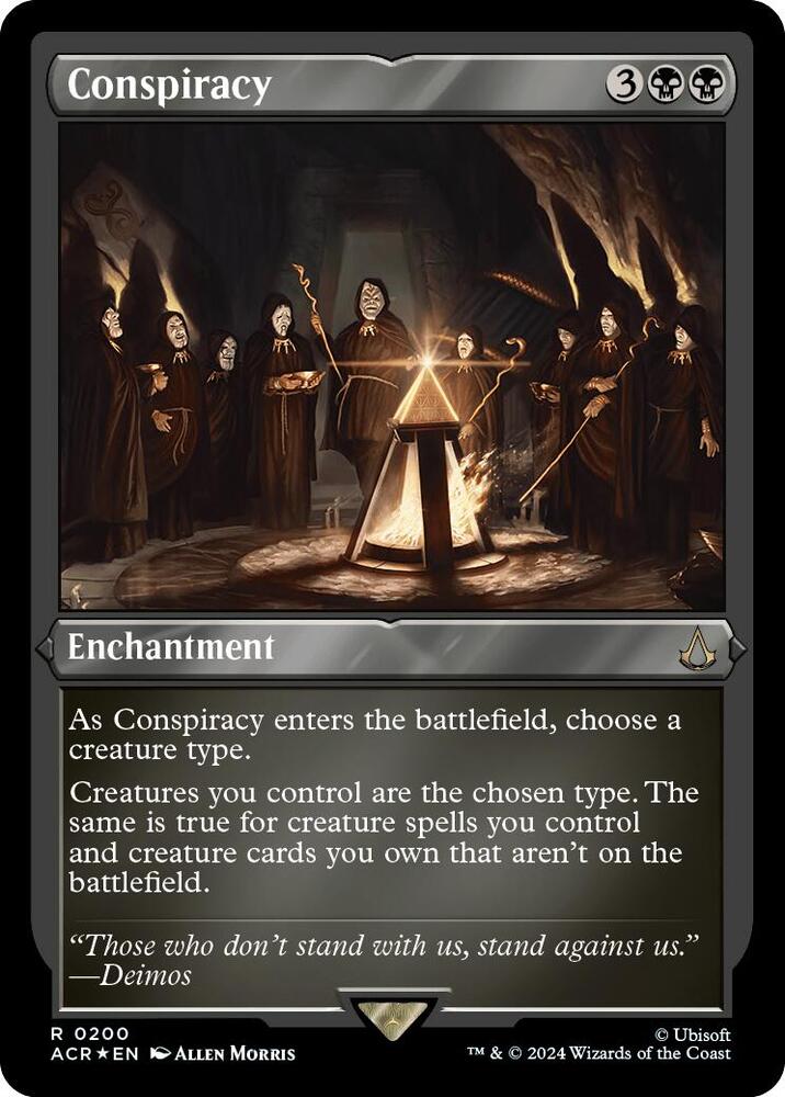 Conspiracy (Foil Etched) 200 card from Universes Beyond: Assassin's Creed