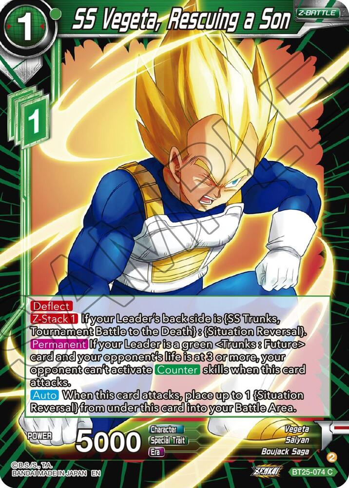 SS Vegeta, Rescuing a Son BT25-074 card from Legend of the Dragon Balls