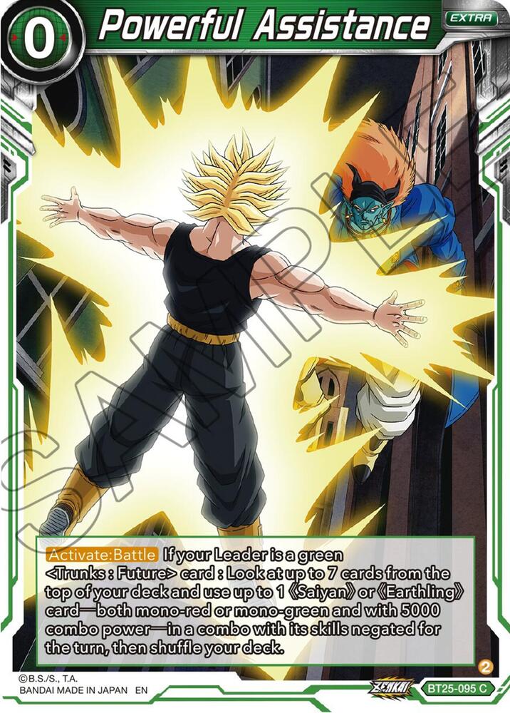 Powerful Assistance BT25-095 card from Legend of the Dragon Balls