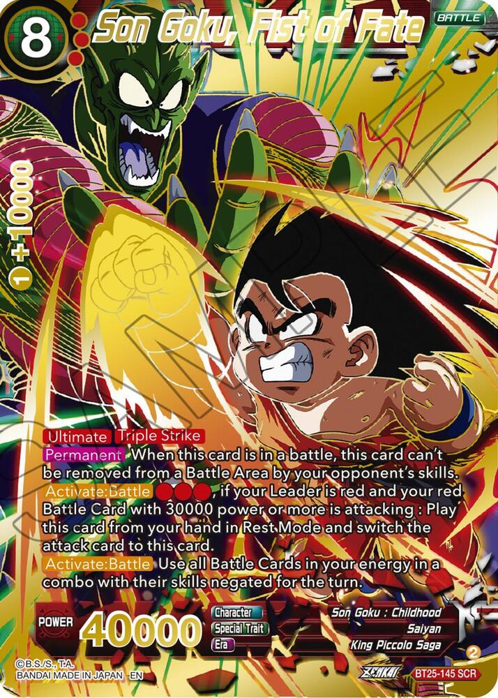 Son Goku, Fist of Fate BT25-145 card from Legend of the Dragon Balls