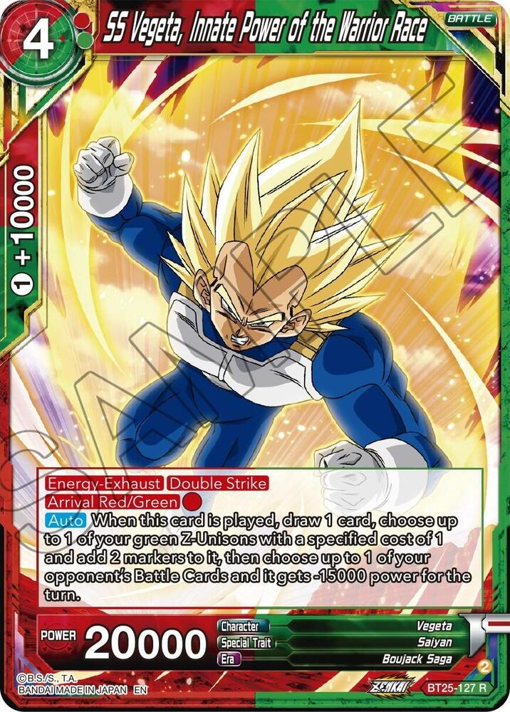 SS Vegeta, Innate Power of the Warrior Race BT25-127 card from Legend of the Dragon Balls