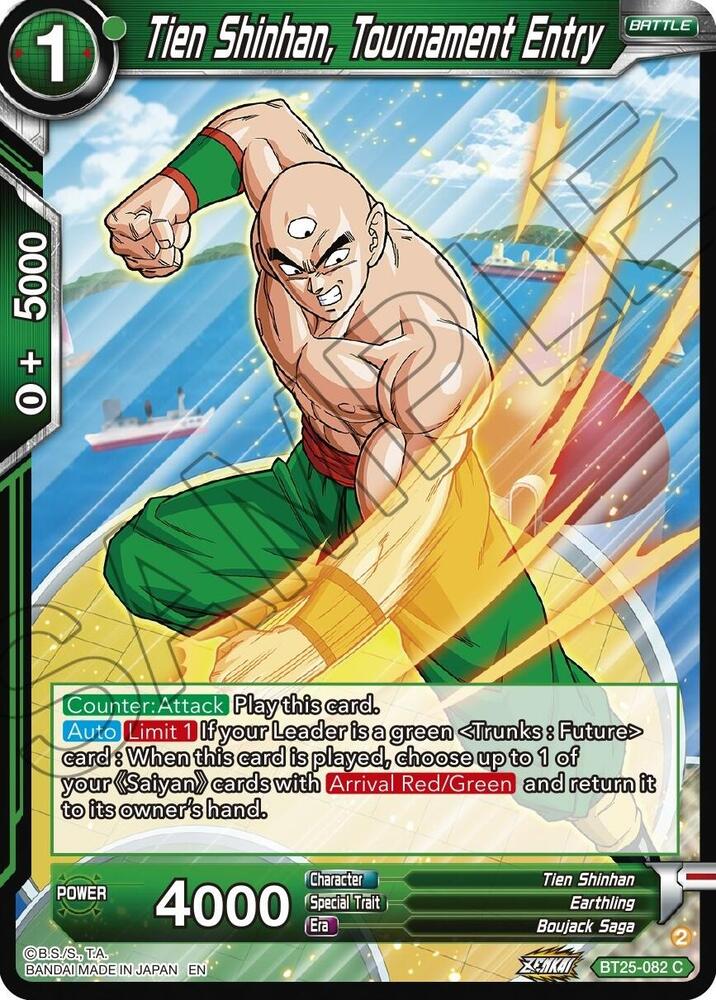 Tien Shinhan, Tournament Entry BT25-082 card from Legend of the Dragon Balls