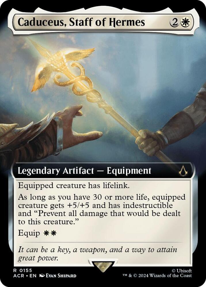 Caduceus, Staff of Hermes (Extended Art) 155 card from Universes Beyond: Assassin's Creed