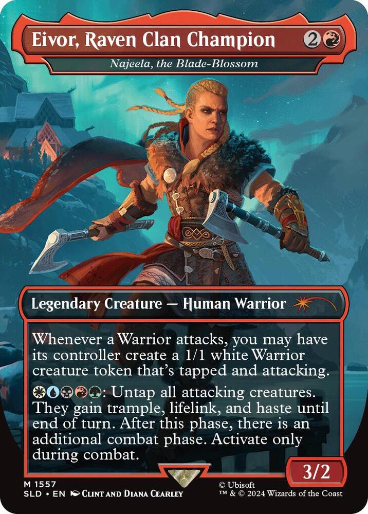 Eivor, Raven Clan Champion - Najeela, the Blade-Blossom 1557 card from Secret Lair Drop Series