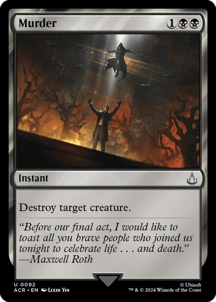 Murder 92 card from Universes Beyond: Assassin's Creed