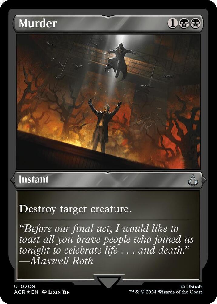 Murder (Foil Etched) 208 card from Universes Beyond: Assassin's Creed