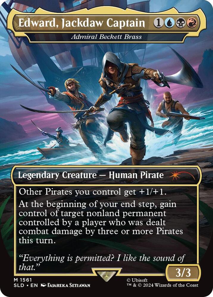 Edward, Jackdaw Captain - Admiral Beckett Brass 1561 card from Secret Lair Drop Series