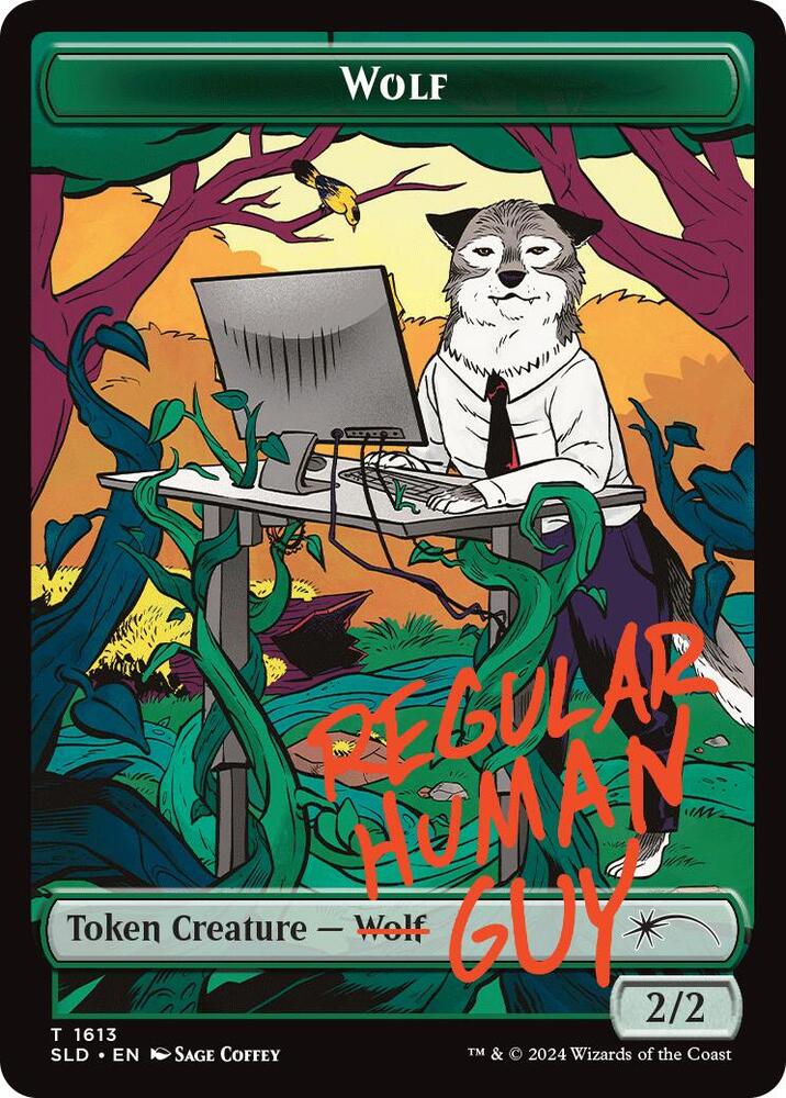 Wolf Token 1613 card from Secret Lair Drop Series