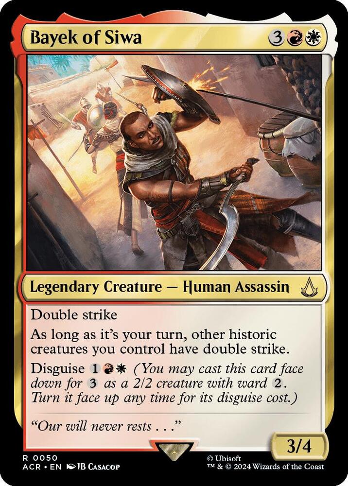 Bayek of Siwa 50 card from Universes Beyond: Assassin's Creed