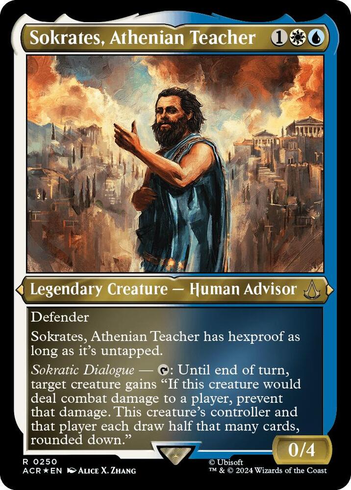 Sokrates, Athenian Teacher (Foil Etched) 250 card from Universes Beyond: Assassin's Creed
